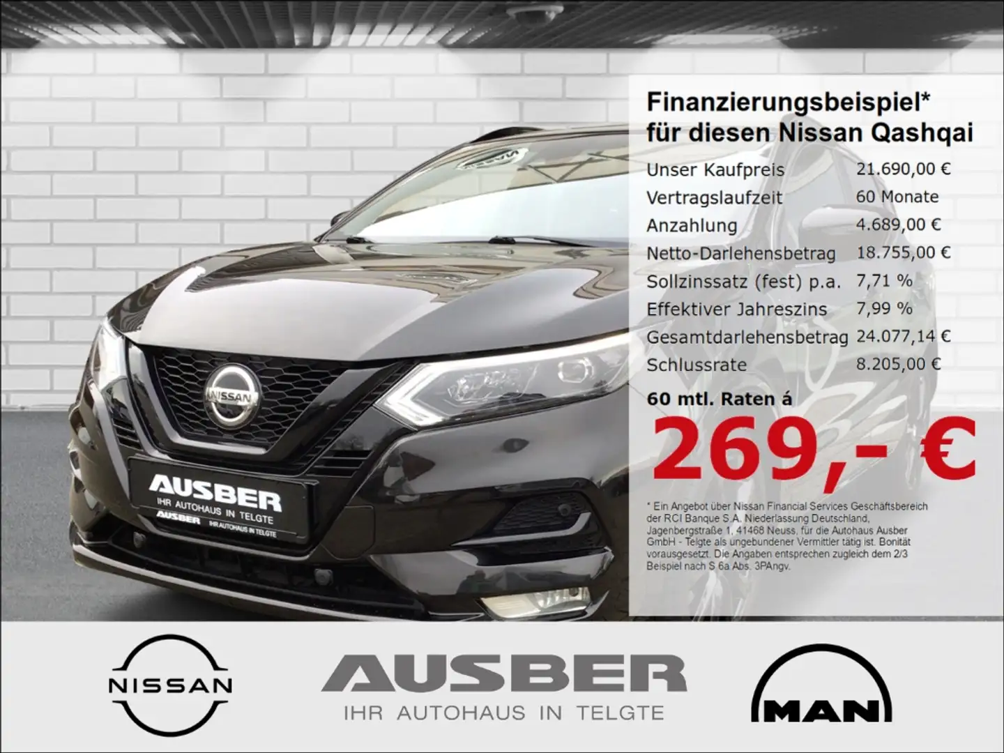 Nissan Qashqai N-Tec 1.3 DIG-T ProPilot LED-AFS alles schwarz 19Z Schwarz - 1