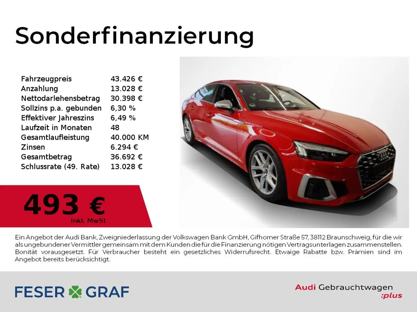 Audi S5 Sportback TDI Matrix,Leder,Navi,Kamera,B&O Rot - 1