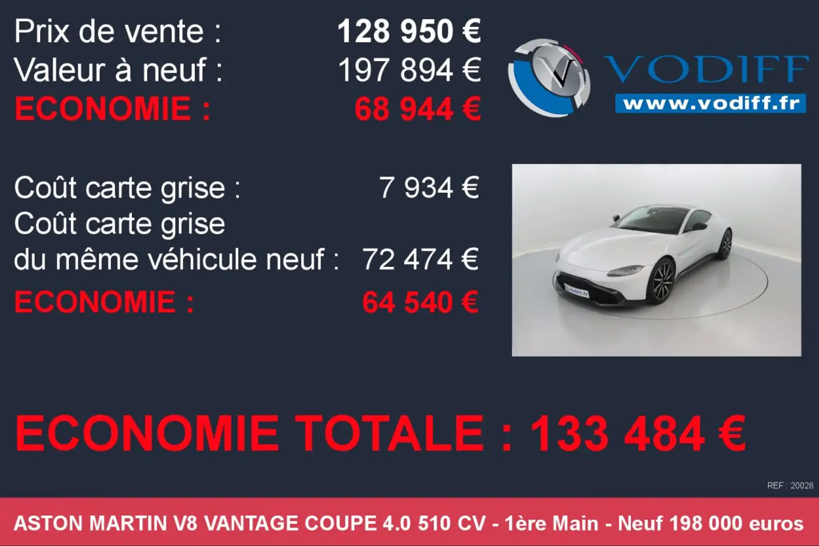 Aston Martin COUPE 4.0 510 CV Blanc - 2