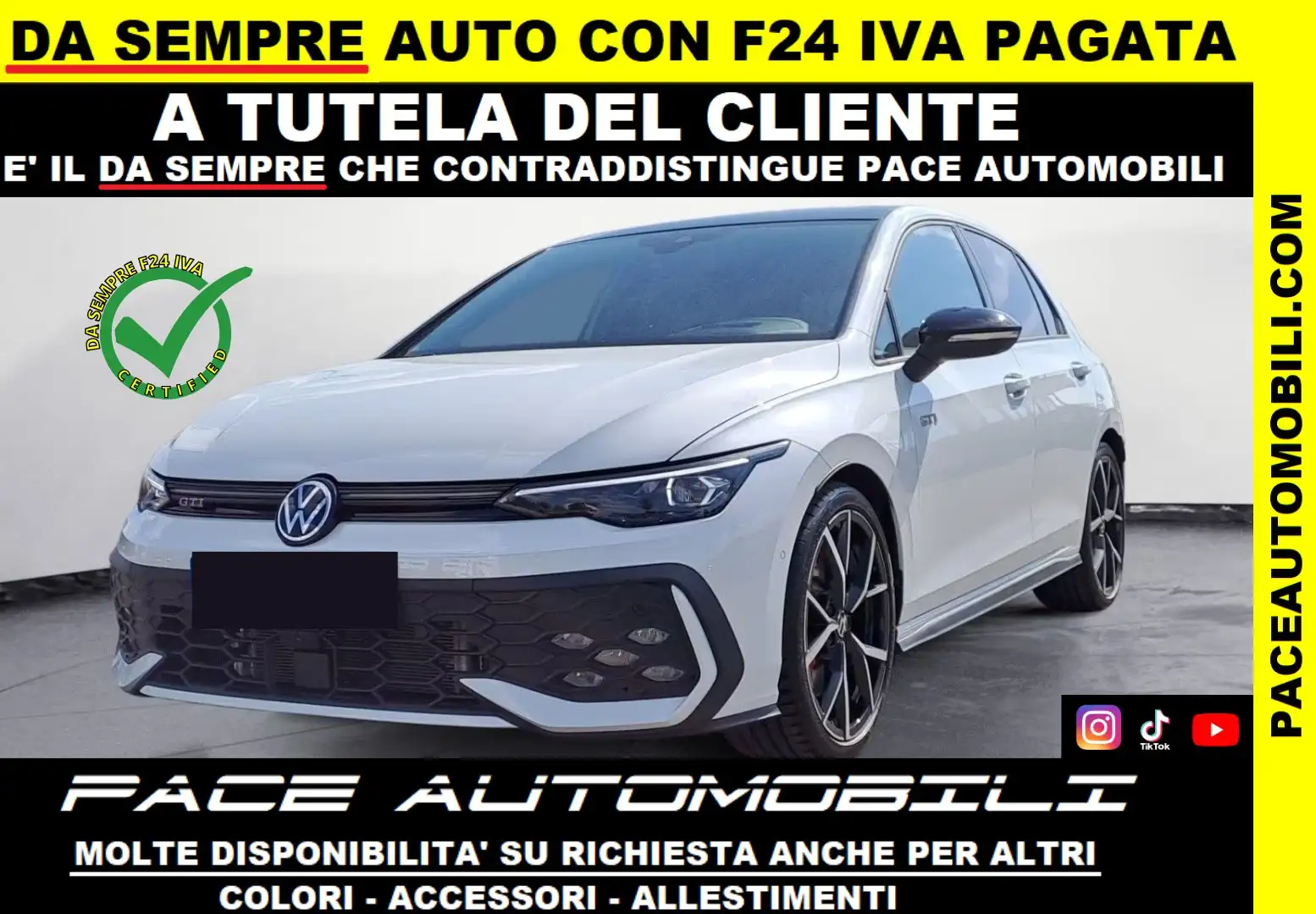 Volkswagen Golf GTI VIII.5 8.5 TETTO MATRIX IQ PELLE BLACK PACK 19" Bianco - 1