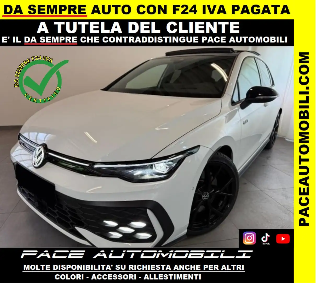 Volkswagen Golf GTI VIII.5 8.5 TETTO MATRIX IQ KAMERA BLACK PACK 19" Bianco - 1