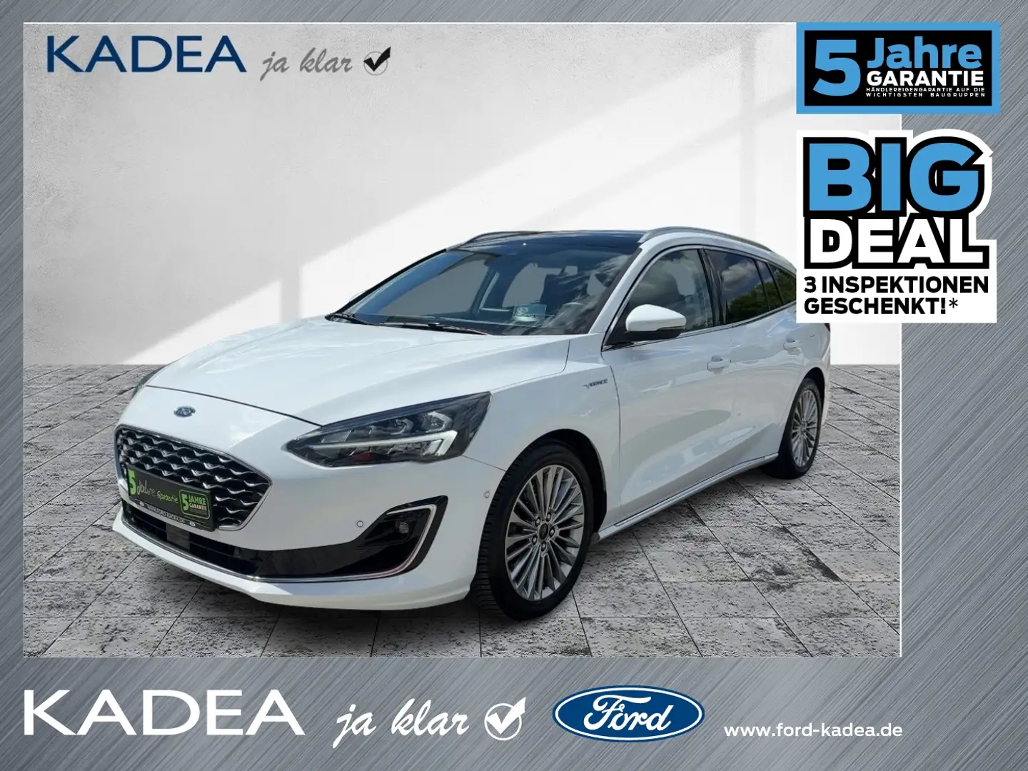 Ford Focus Turnier Vignale PANO*ACC*TWA*HUD*LEDER*KAM Weiß - 1