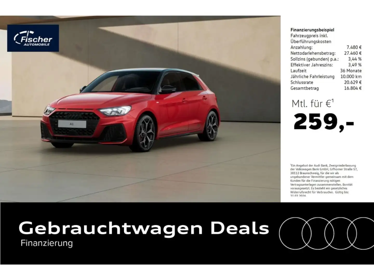 Audi A1 Sportback 40 TFSI S line NAV/LED/ACC/MMI Plus Rot - 1