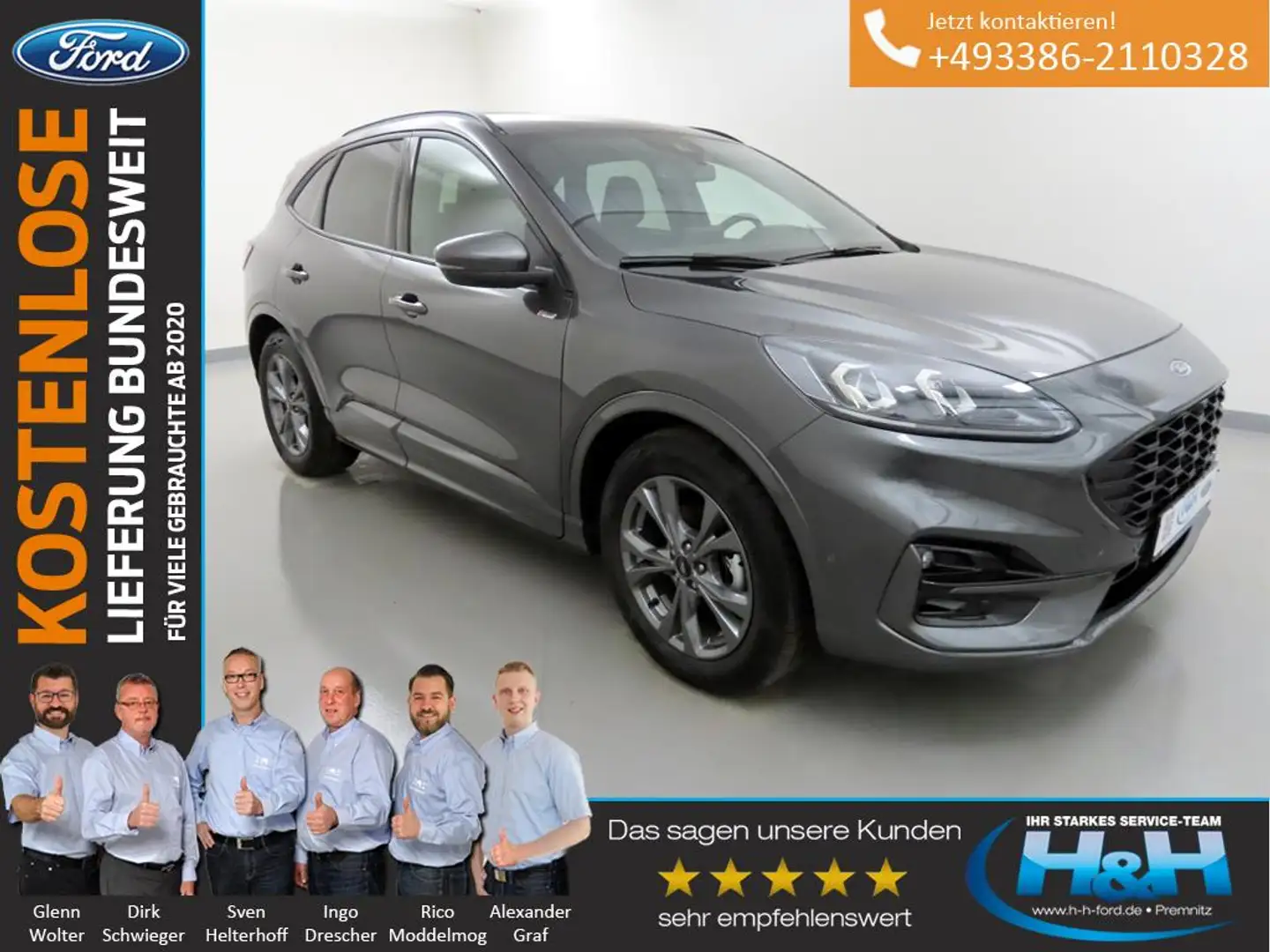 Ford Kuga 2.5 FHEV ST-Line X AHK+LED+Kam+iACC Grau - 1