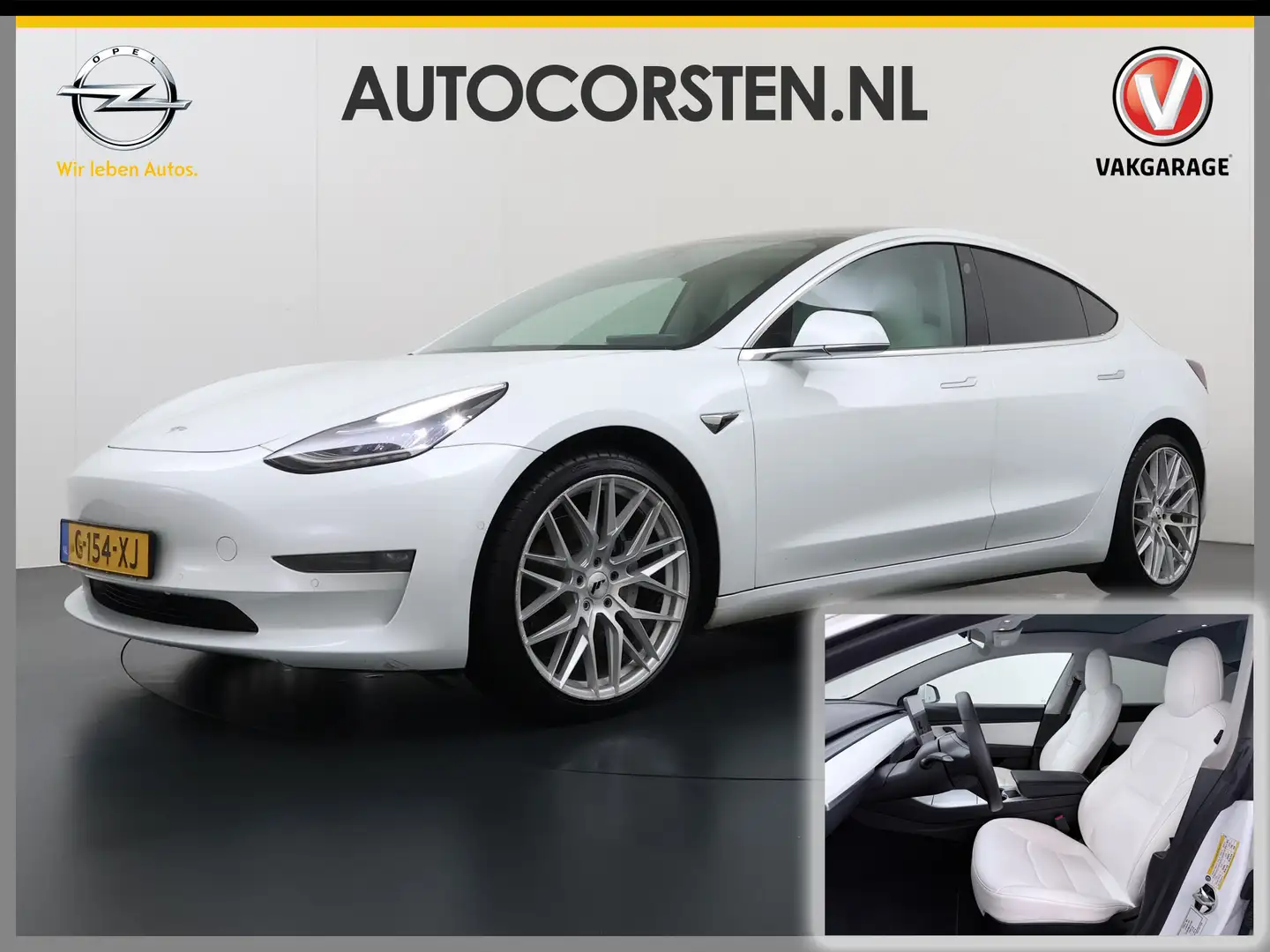 Tesla Model 3 Long Range AWD 75kWh Lmv Navi Ecc Leder Panoramada Blanc - 1