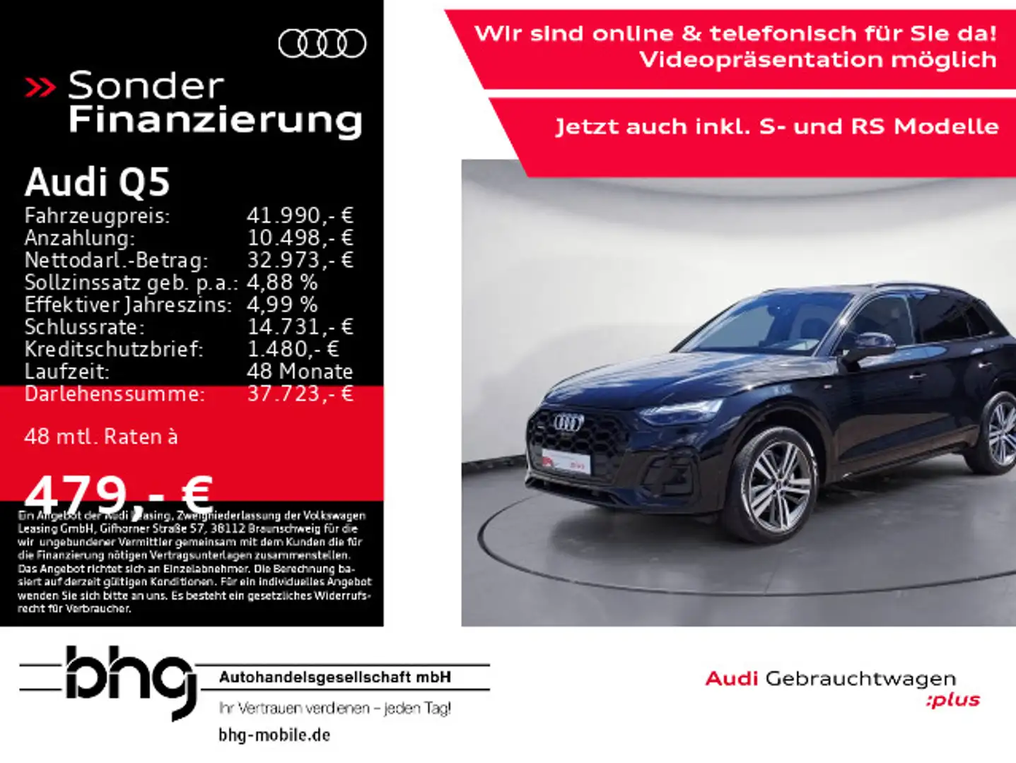 Audi Q5 50 TDI quattro tiptronic S line AHK HUD PanoD Schwarz - 1