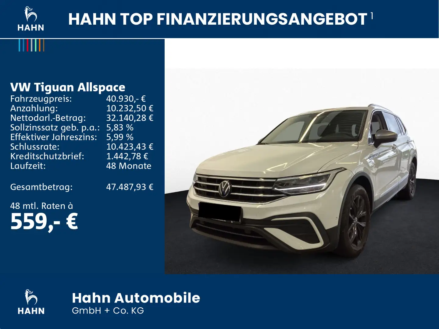 Volkswagen Tiguan Allspace 2.0TDI DSG 4Motion Pano AHK DCC Weiß - 2