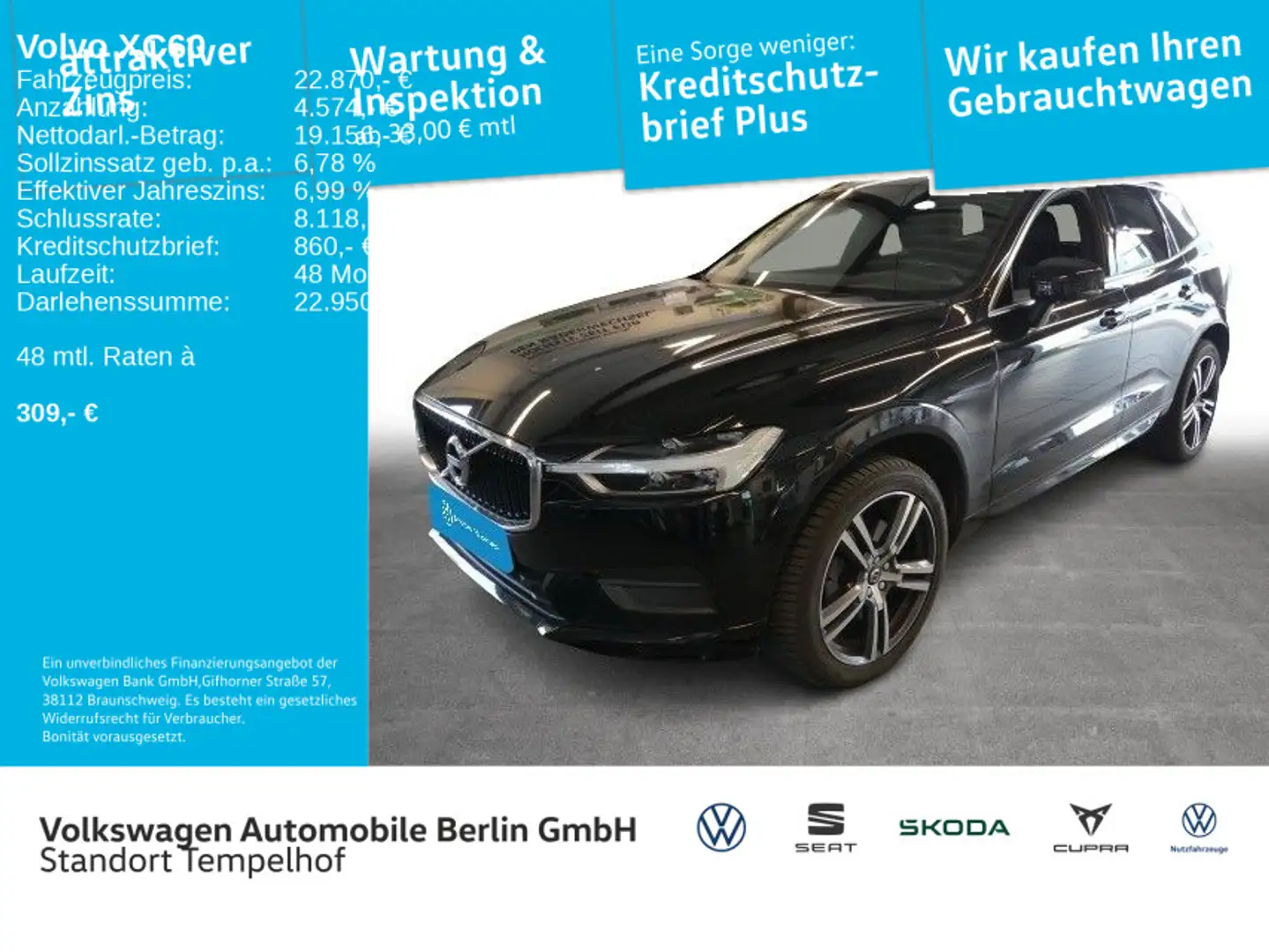 Volvo XC60 Momentum 2WD NAVI LEDER LED SHZ Schwarz - 1
