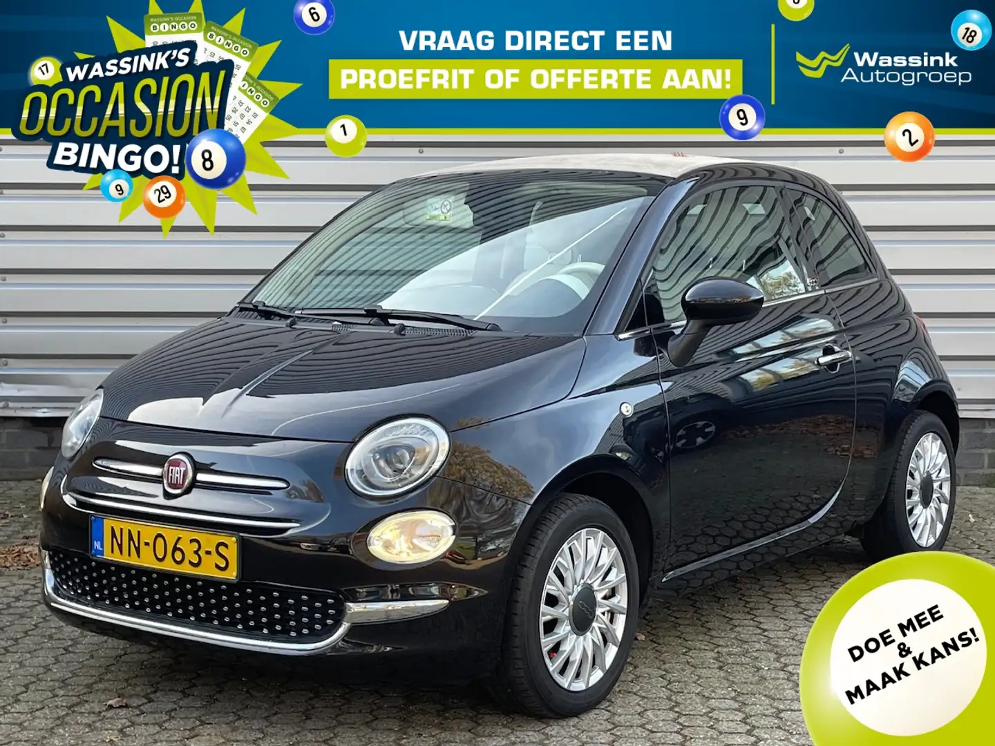 Fiat 500C TwinAir Turbo 80pk Lounge I Cruise I DAB I Navigat Zwart - 1