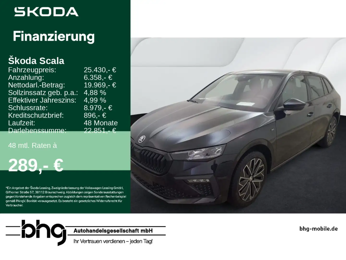 Skoda Scala 1.0 TSI DSG Drive #PANO #KAMERA #ACC #LED Schwarz - 1