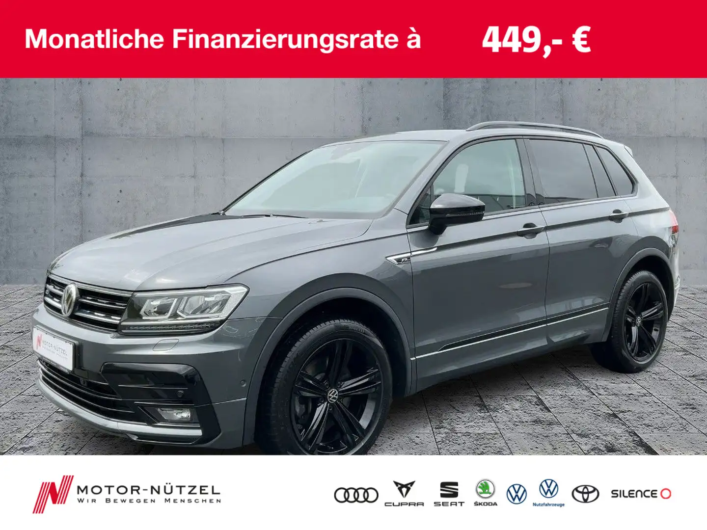 Volkswagen Tiguan 2.0 TDI 4M DSG R-LINE LED+NAV+ACC+SHZ+AHK Grijs - 1