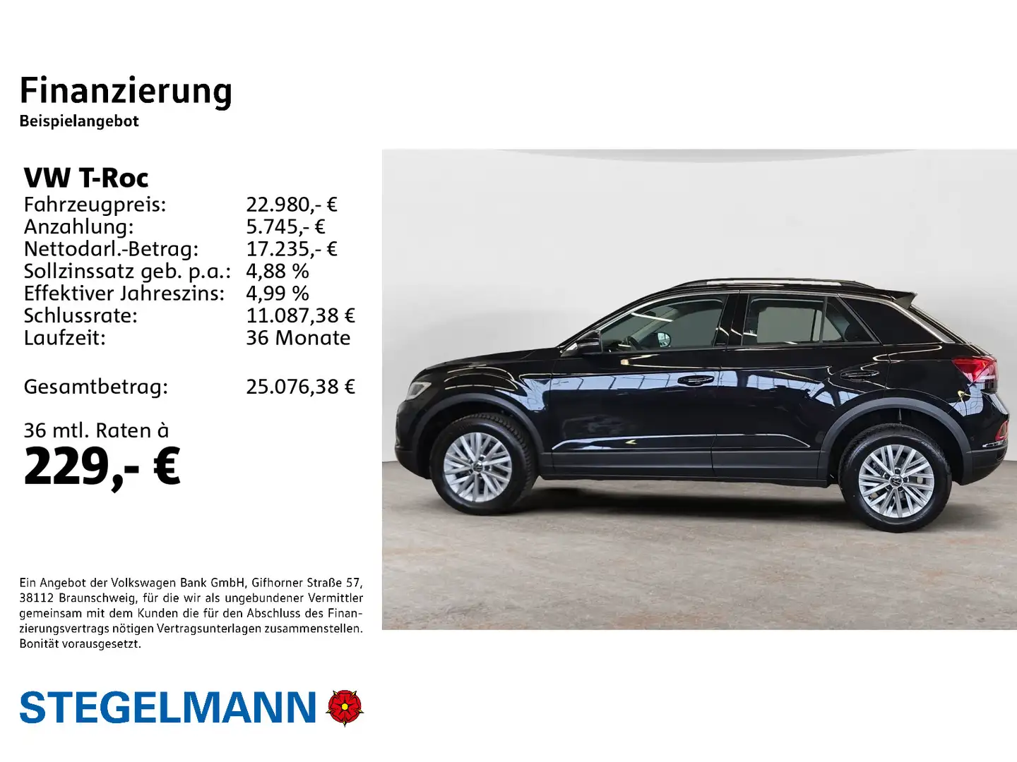 Volkswagen T-Roc 1.0 TSI Life *Standhzg*+3J. Garantie*Navi* Schwarz - 2