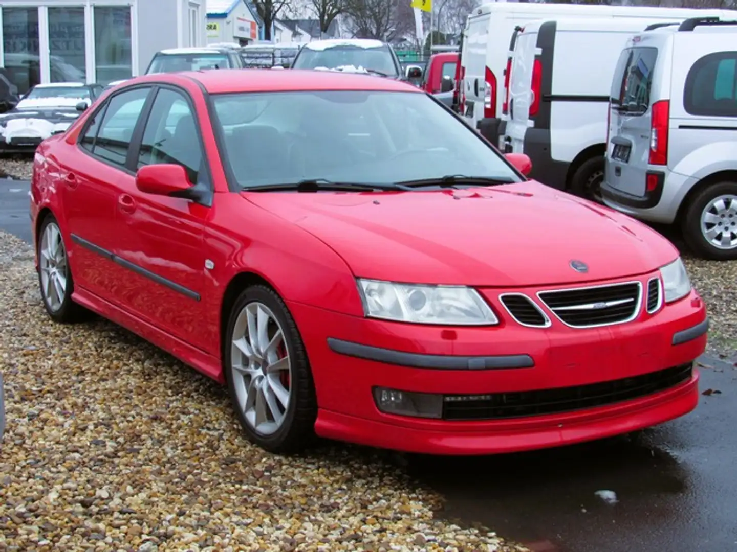 Saab 9-3 2.8 Turbo V6 Aero-BSR LPG Leder Navi Klima Rouge - 1