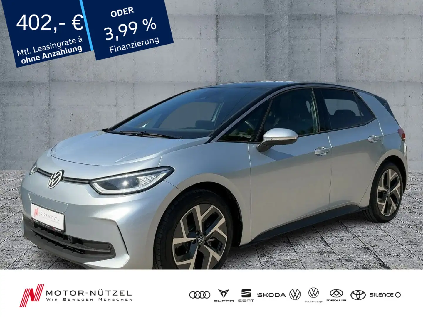 Volkswagen ID.3 150 kW Pro FACELIFT IQ+NAV+AHK+PANO+DCC+ACC Silber - 1