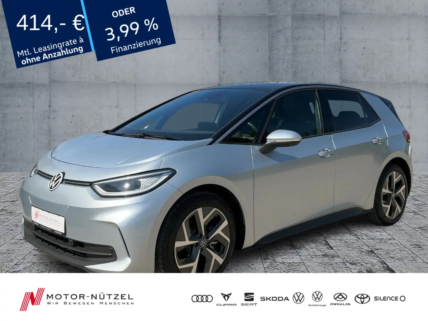 Volkswagen ID.3 150 kW Pro FACELIFT IQ+NAV+AHK+PANO+DCC+ACC Silber - 1