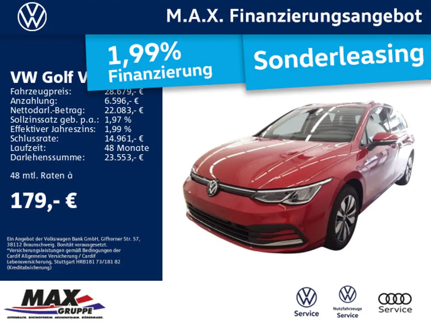 Volkswagen Golf Variant Golf VIII Variant 1.5 TSI MOVE LED+PANO+DCP+STHZ Rot - 1