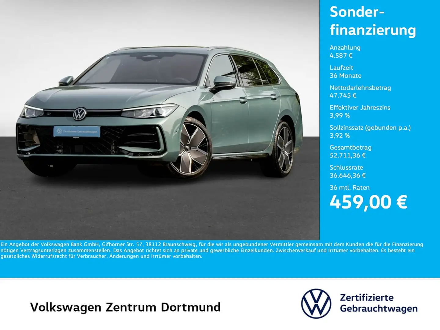 Volkswagen Passat Variant 2.0 R-LINE 4X4 NEUES MODELL PANO Groen - 1