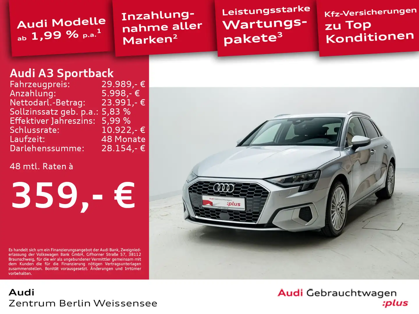 Audi A3 35 TFSI S-TRO*AHK*TEMP*PDC*ASG*APP* Argent - 1