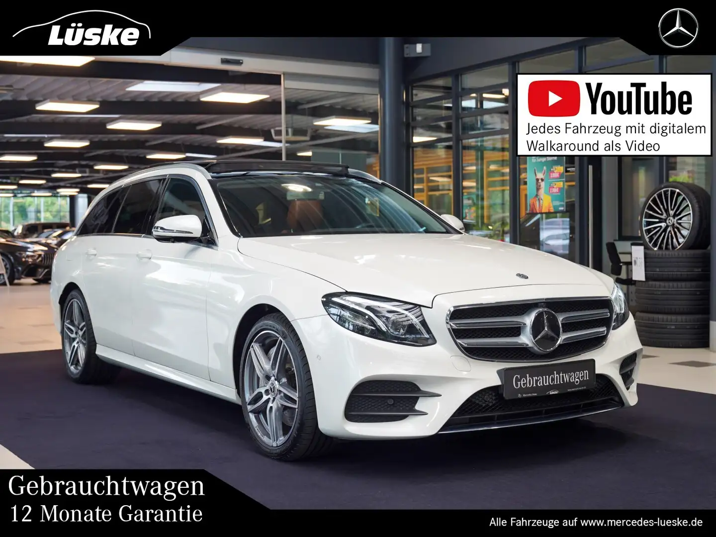 Mercedes-Benz E 450 T 4M AMG Line sattelbraun Pano Burmester Weiß - 1