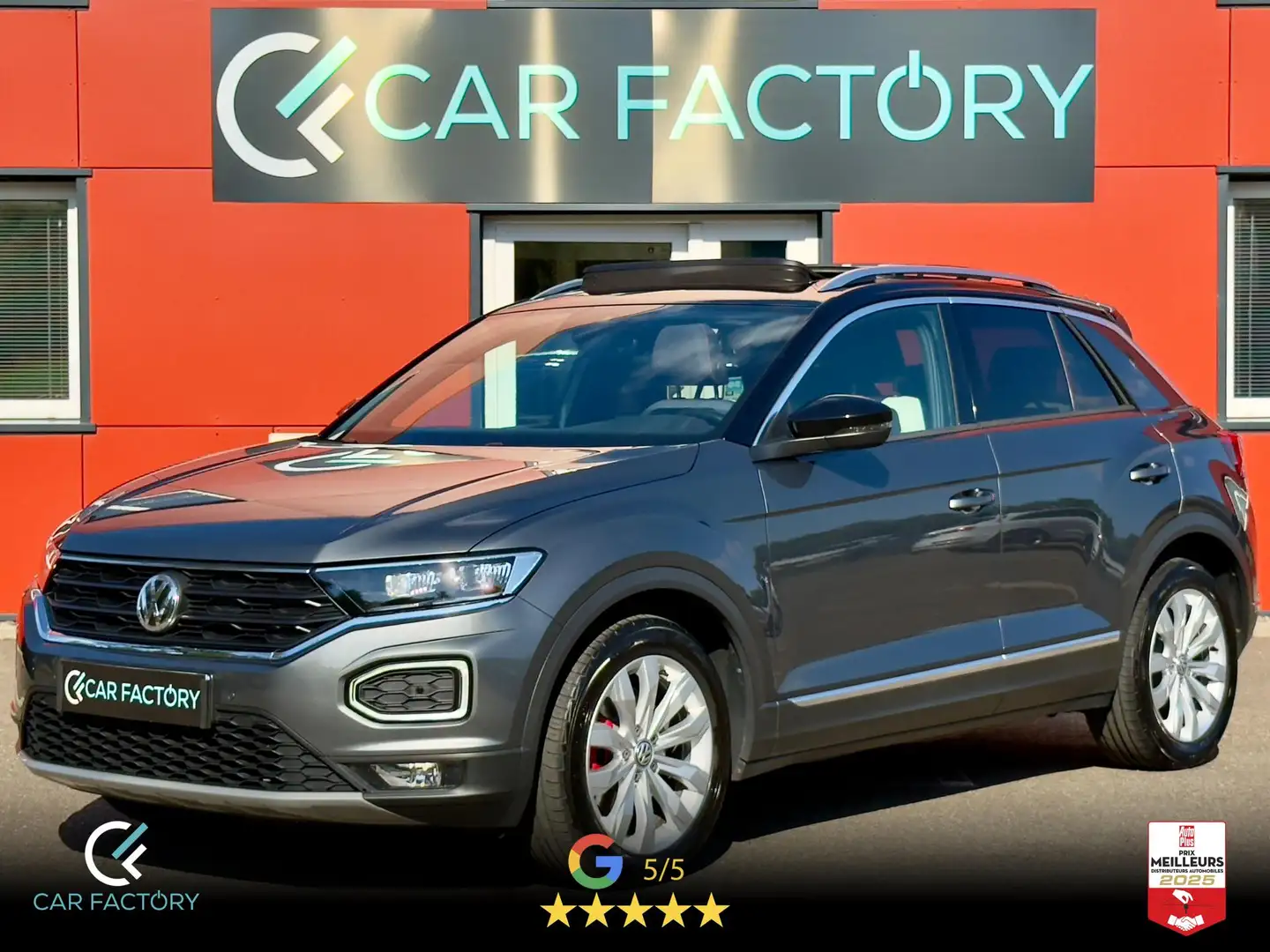 Volkswagen T-Roc 1.5 TSI Evo 150 DSG Carat Toit Pano Attelage ACC G Gris - 1