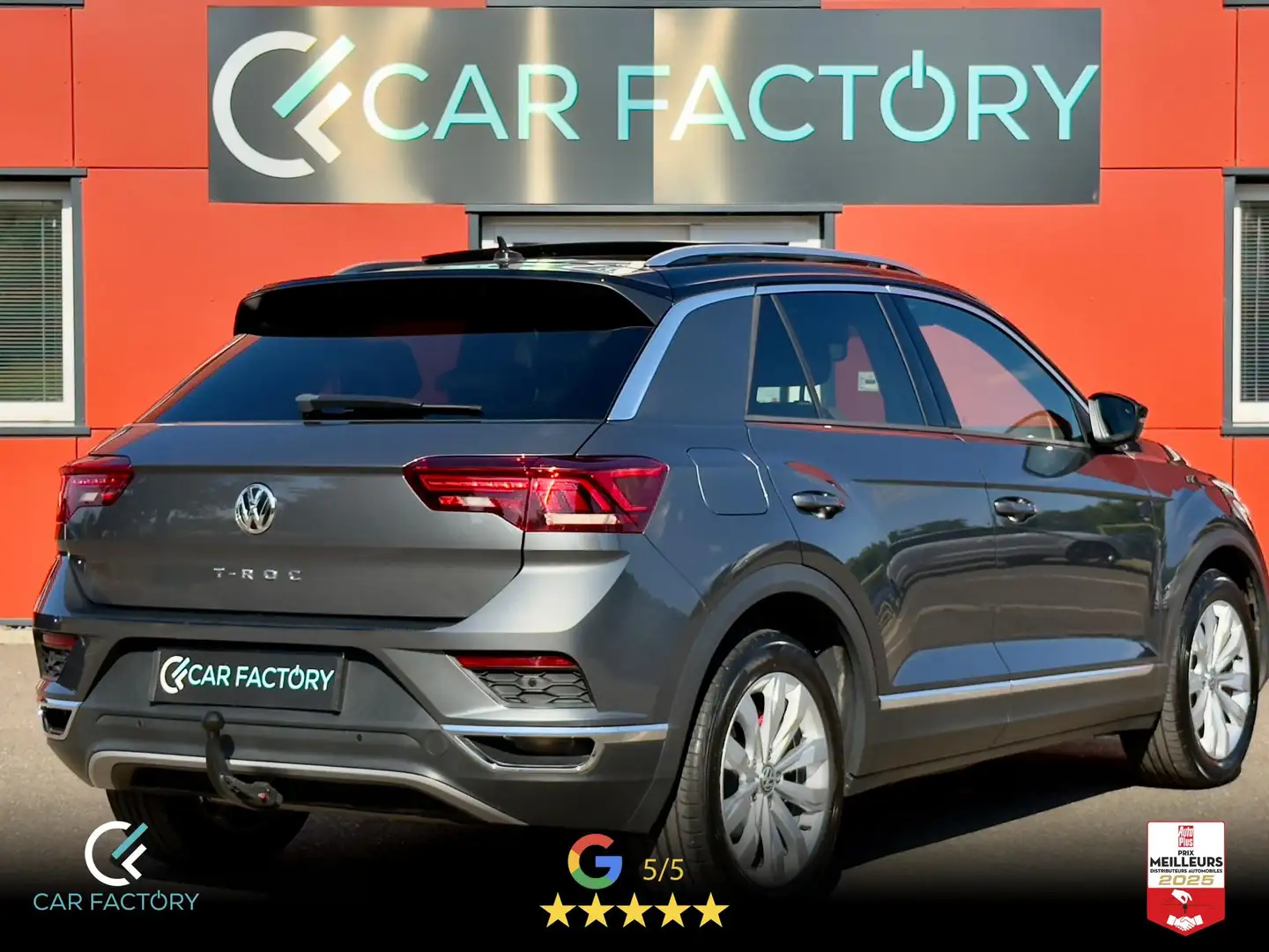 Volkswagen T-Roc 1.5 TSI Evo 150 DSG Carat Toit Pano Attelage ACC G Gris - 2