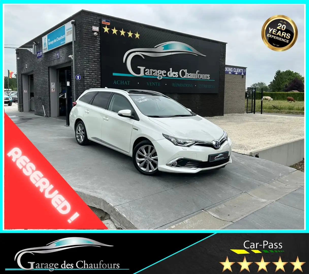 Toyota Auris SW 1.8i Hybrid - ! Carnet Complet TOYOTA ! - Eu6b Wit - 1