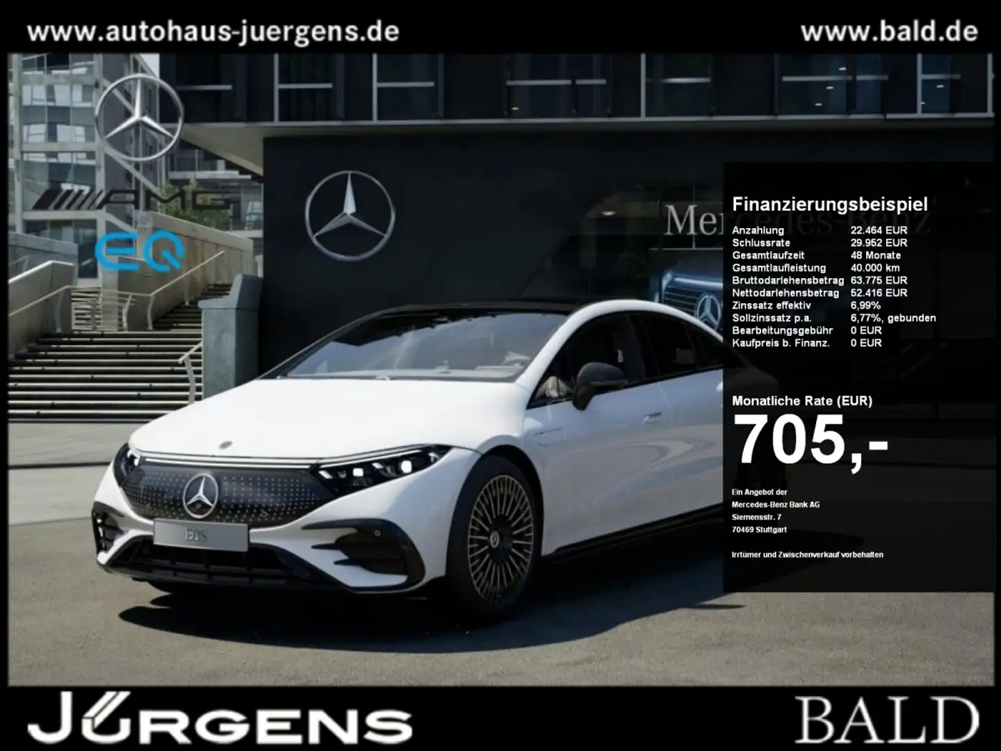 Mercedes-Benz EQS 450+ AMG/Digital/Pano/Burm3D/360/HUD/Night Weiß - 1