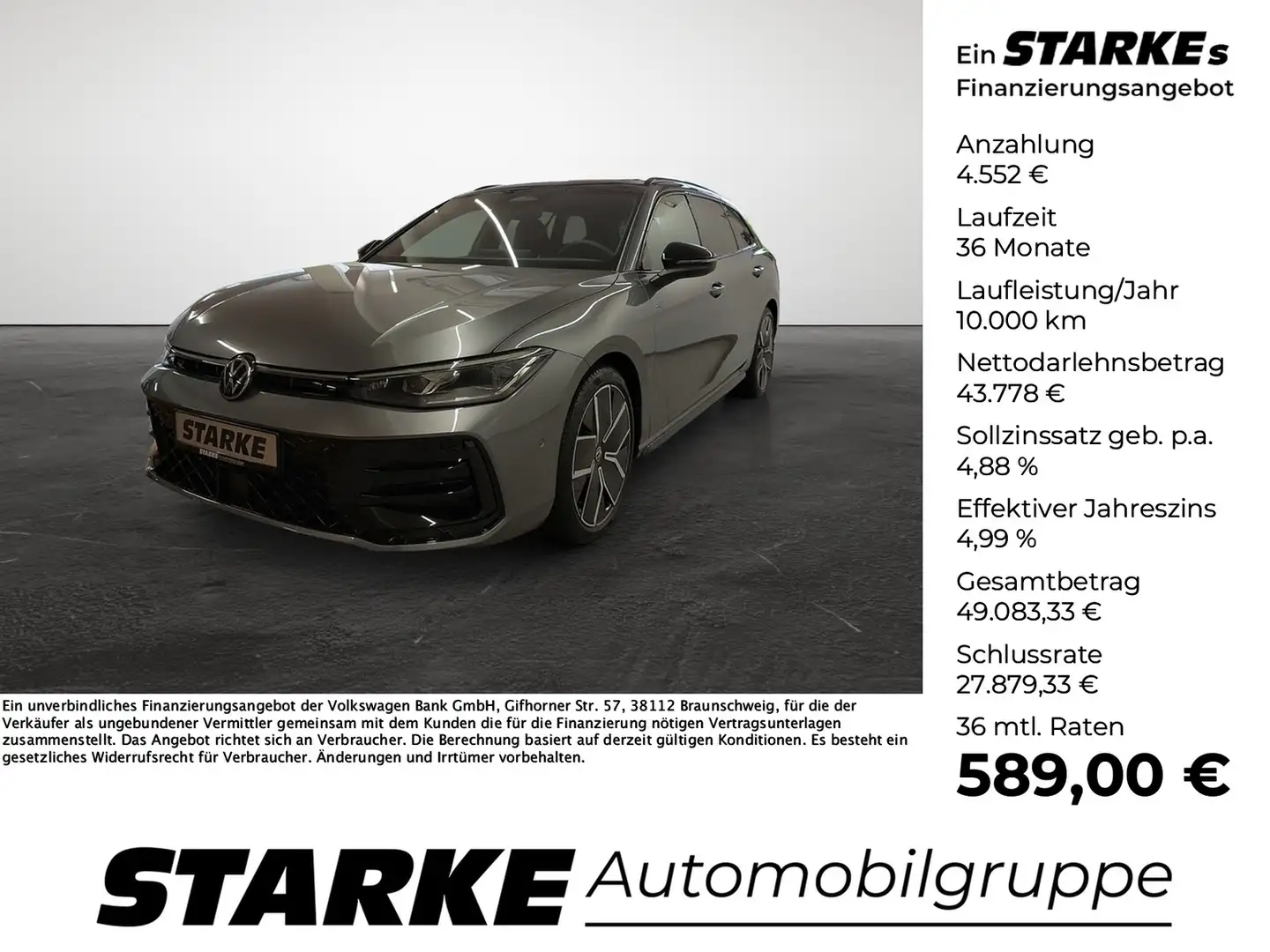 Volkswagen Passat Variant 2.0 TDI DSG R-line Grau - 1