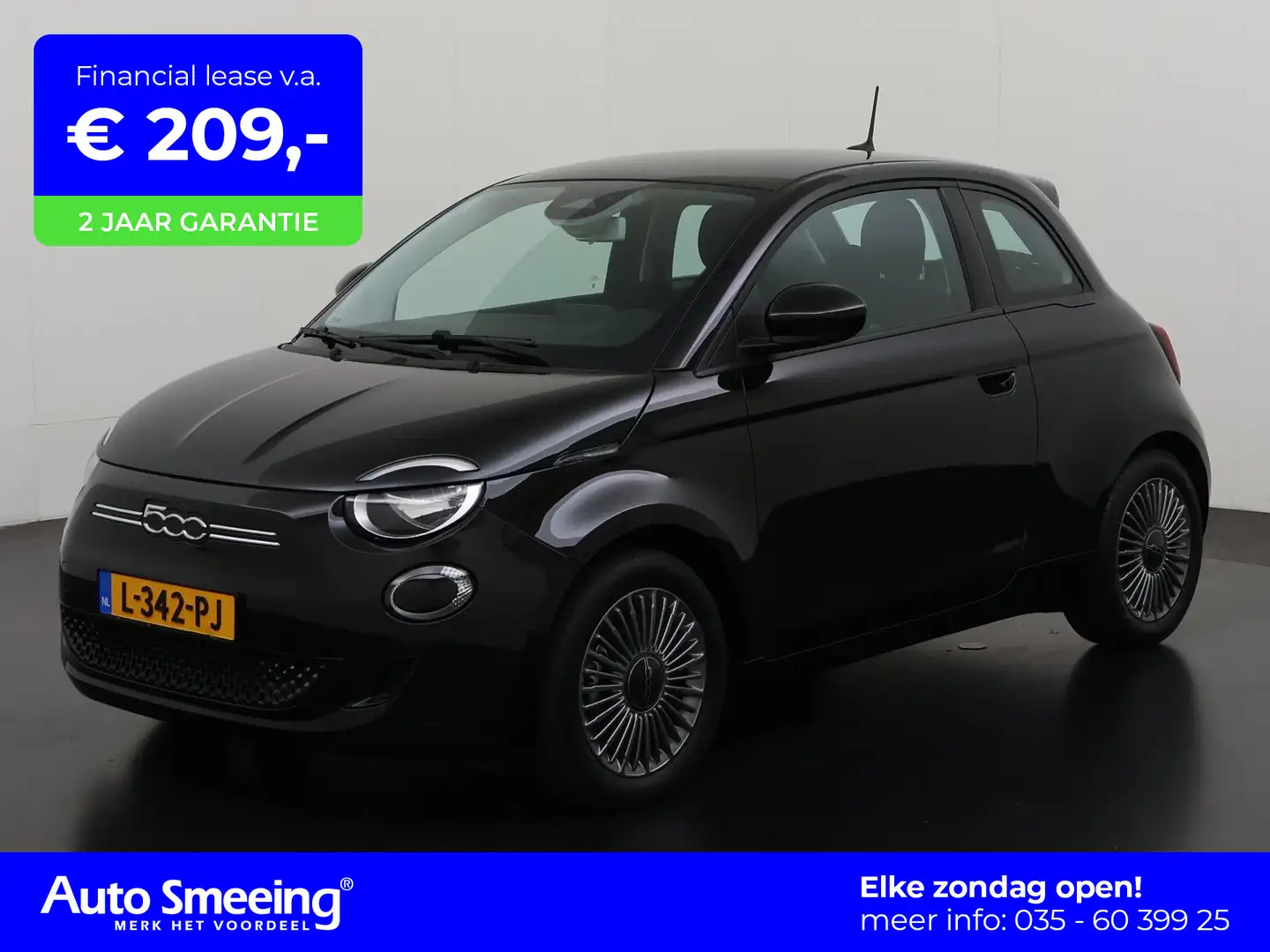 Fiat 500e Passion 42 kWh | Apple/Android Carplay | Parkeerse Zwart - 1