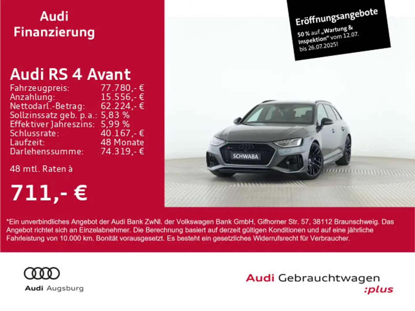 Audi RS4 2.9 TFSI qu. V/max 280*AHK*LED*20''* Gris - 1
