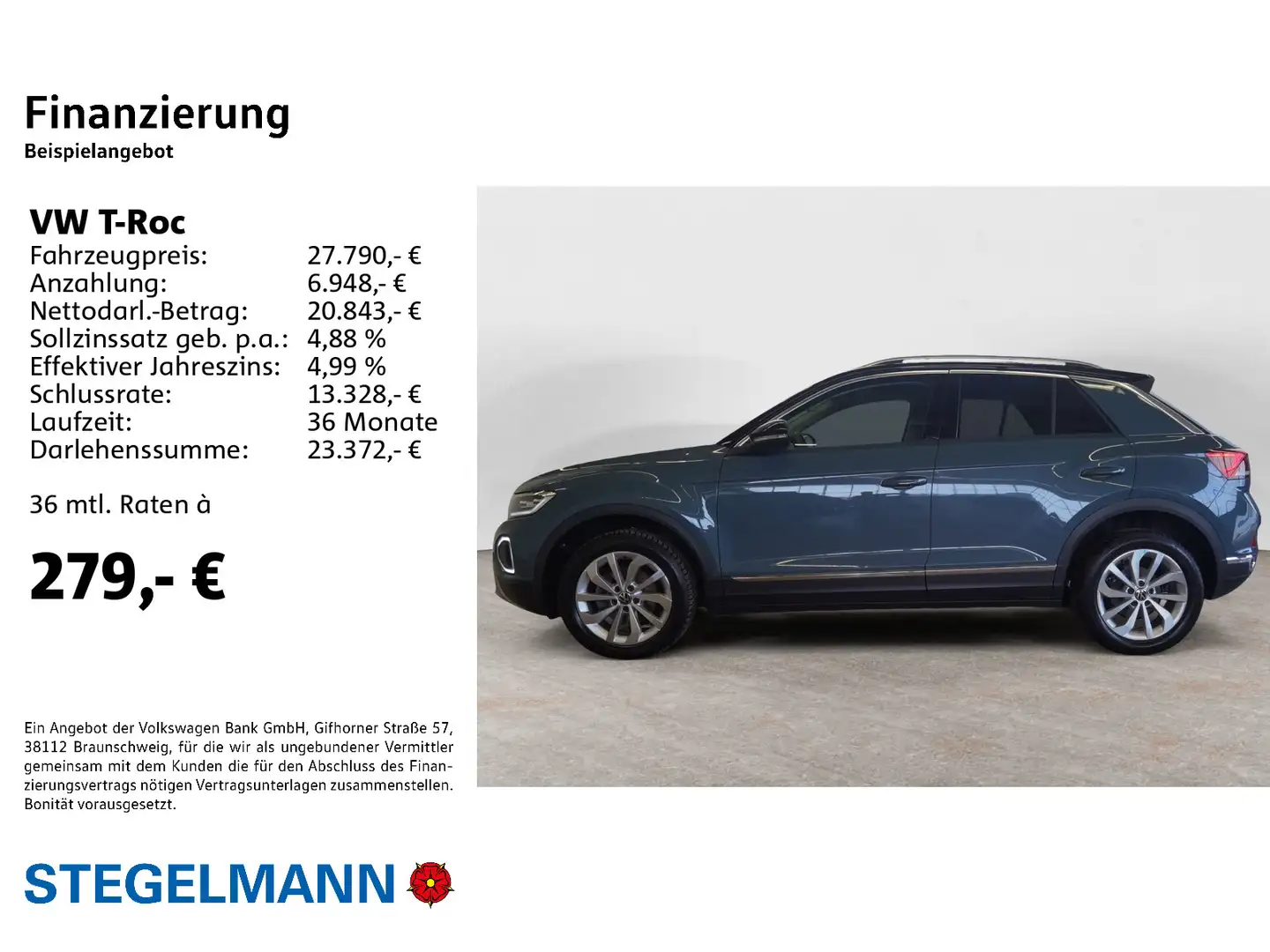 Volkswagen T-Roc 1.5 TSI DSG Facelift Style *AHK*LED*Navi*A Blau - 2