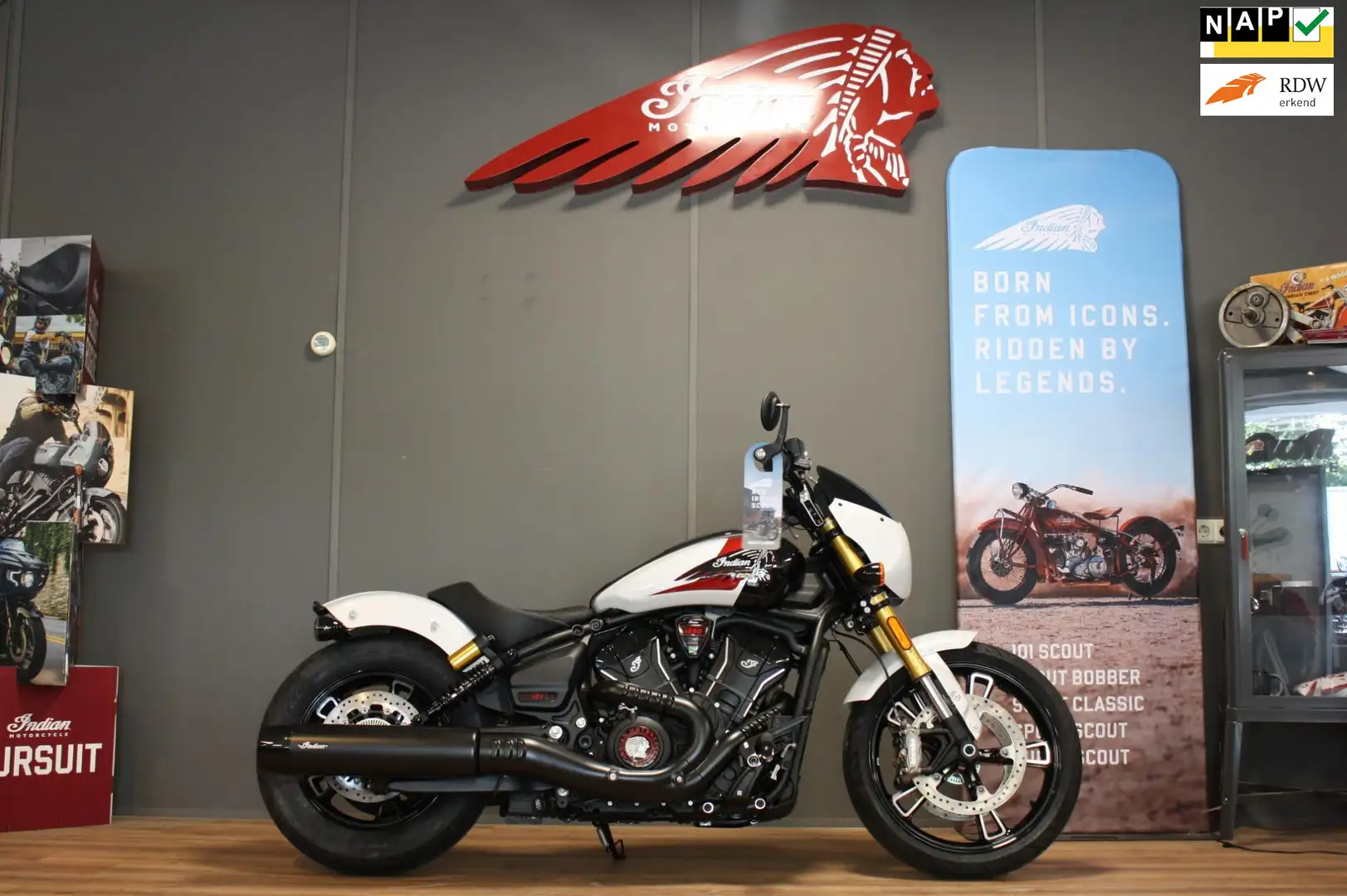 Indian Scout Chopper Indian 101 , 24 maanden garantie! Wit - 1