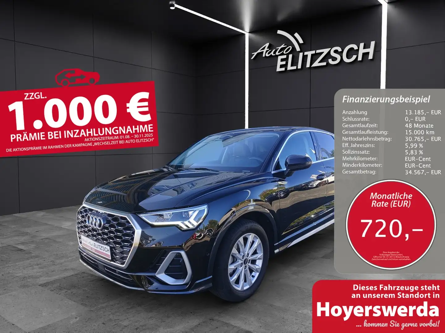 Audi Q3 Sportback 45 TFSI quattro S-line S-tronic LED N... Schwarz - 1