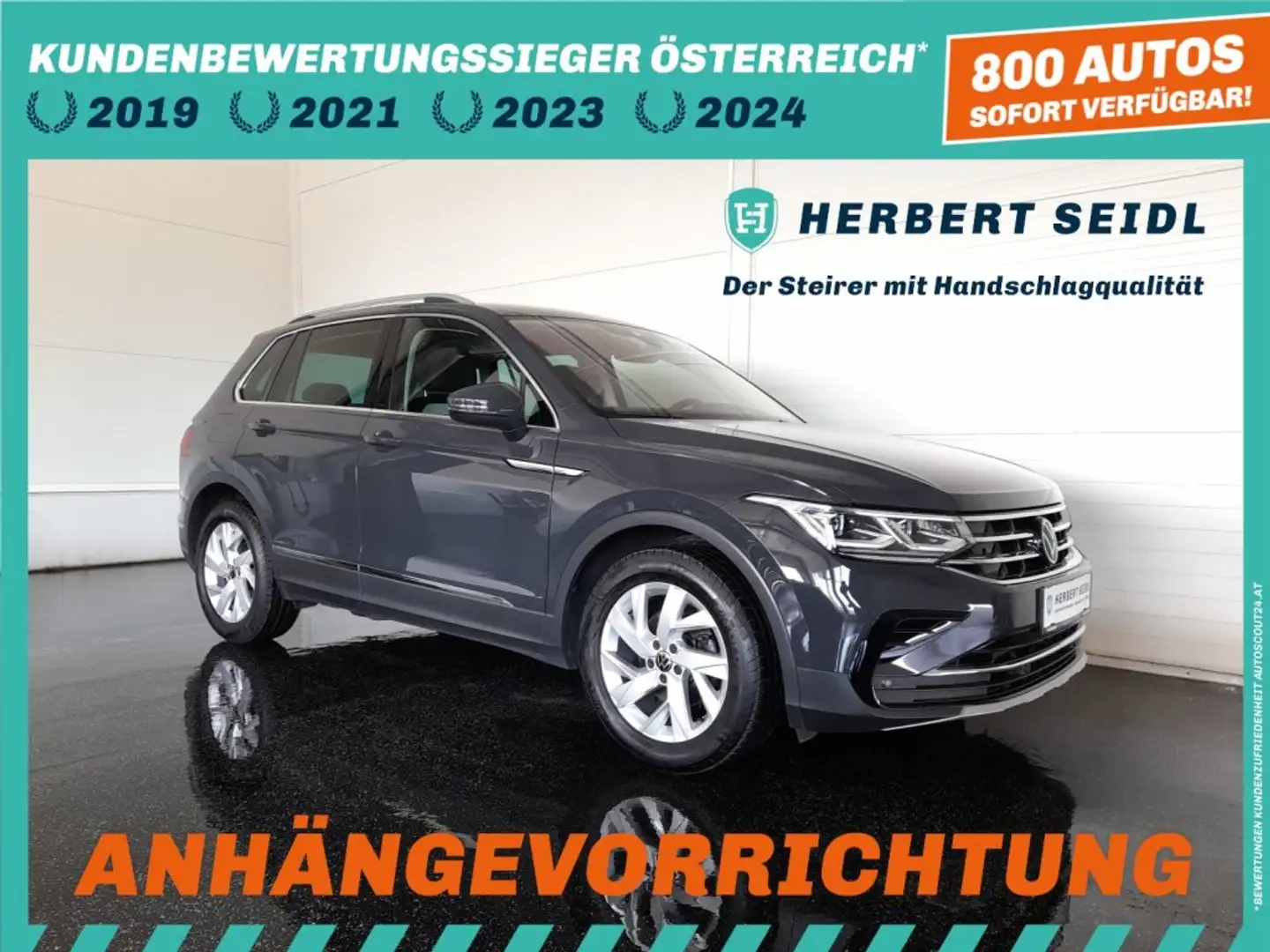 Volkswagen Tiguan ELEGANCE 2,0 TDI DSG *MATRIX-LED / VIRTUELL PRO / NAVI / AHV & KAMERA / ACC / E-KLAPPE / HARMAN KARDON SOUND* Grau - 1