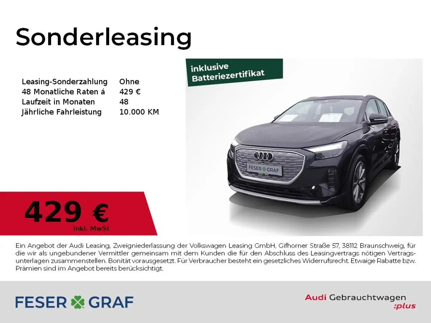 Audi Q4 e-tron 45 ACC AHK LED Navi RüKa Sitzh. Standh Schwarz - 1