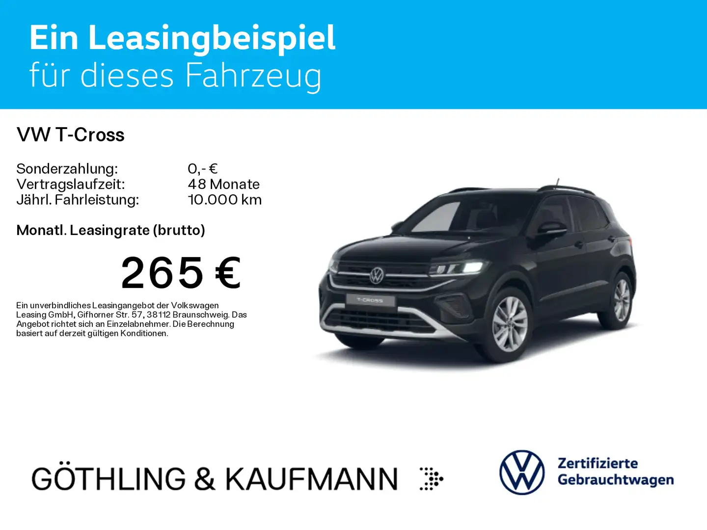 Volkswagen T-Cross Life GOAL 1.0 TSI DSG*NAVI*AHK*SHZ*ACC*P Schwarz - 2