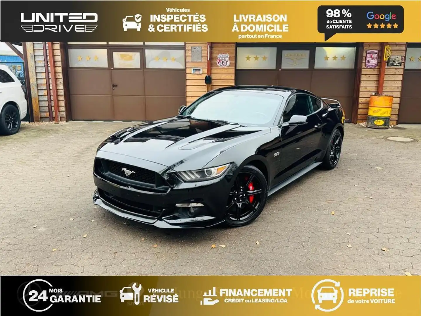 Ford Mustang Mustang Fastback 5.0 V8 Ti-VCT - 421 FASTBACK 2015 COUPE GT PHASE 1 Noir - 1