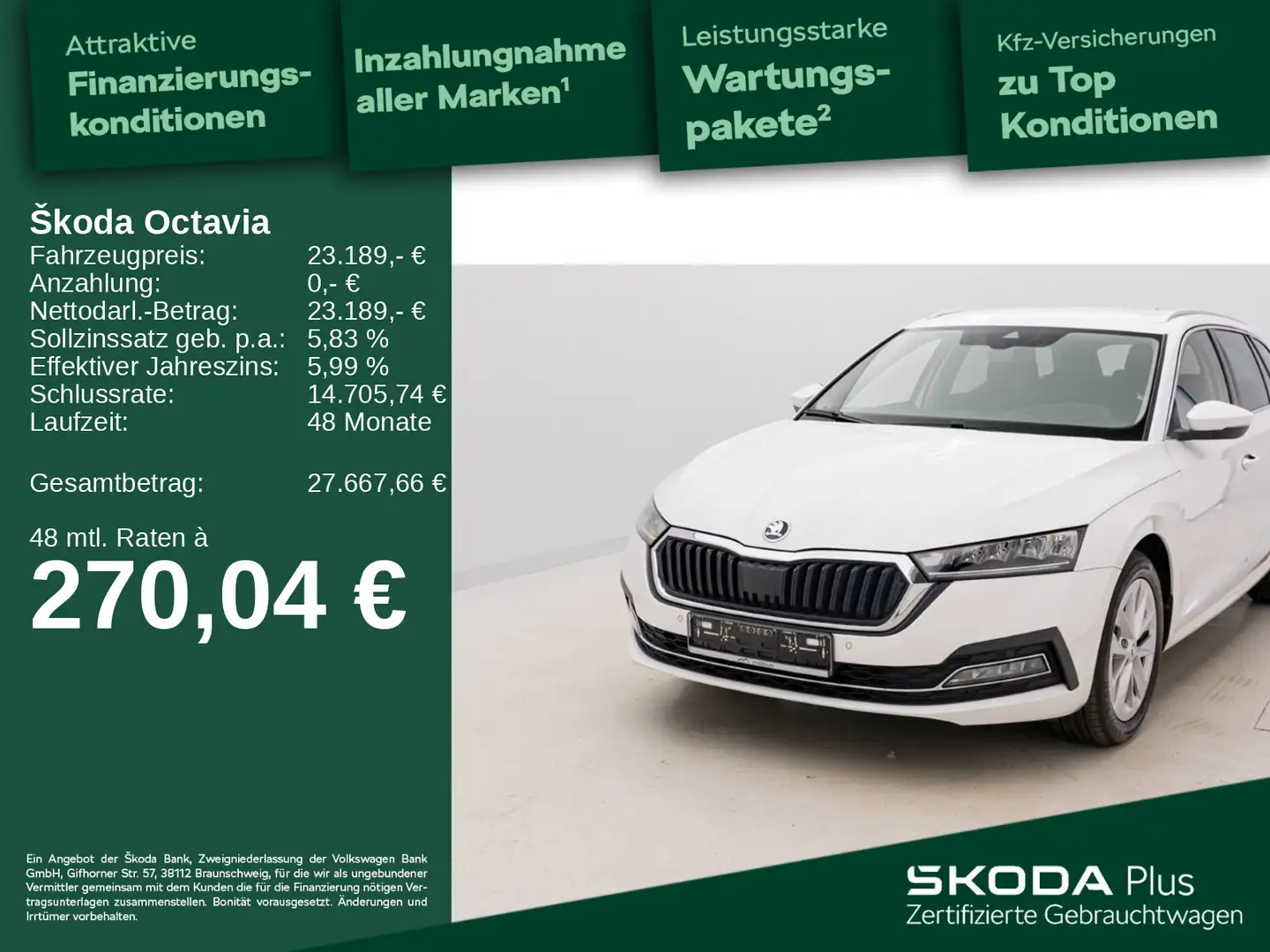 Skoda Octavia Combi 1.0 TSI e-TEC Style*DSG*PDC*AAC* Weiß - 1