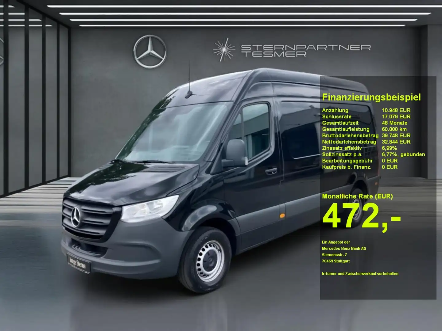 Mercedes-Benz Sprinter 317 CDI Kasten L2H2 9G Klima+AHK3,5to Noir - 1