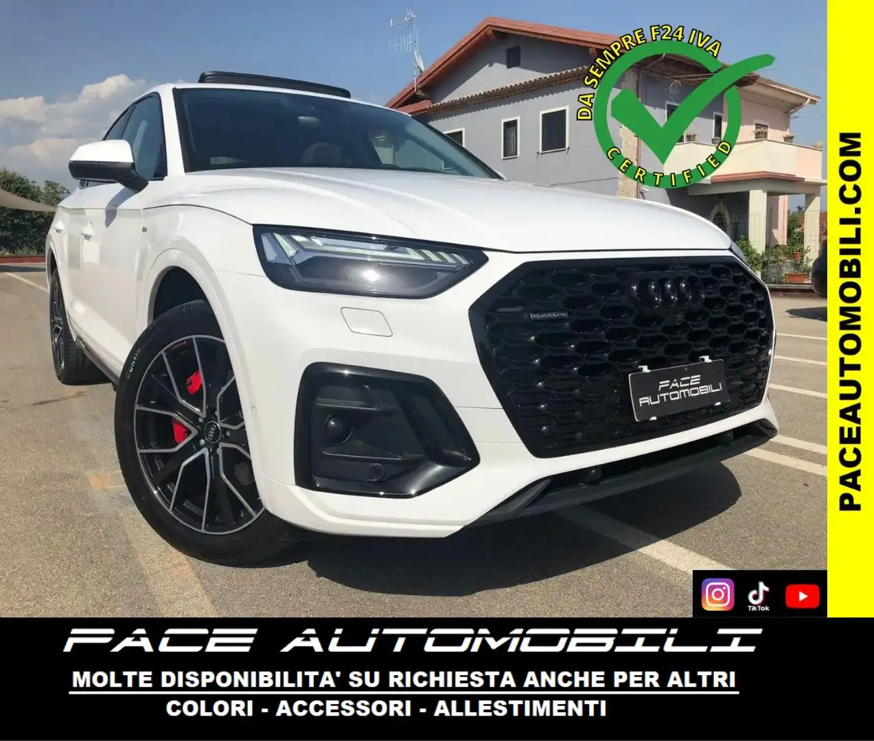 Audi Q5 40D SPB SPORTBACK TETTO SLINE S-LINE BLACK PACK Bianco - 1