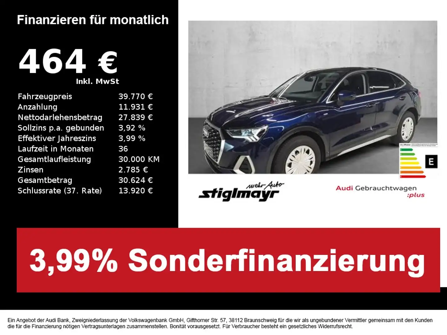 Audi Q3 Sportback S line 35 TFSI S-tronic ACC+AHK+LED+NAVI Blau - 1