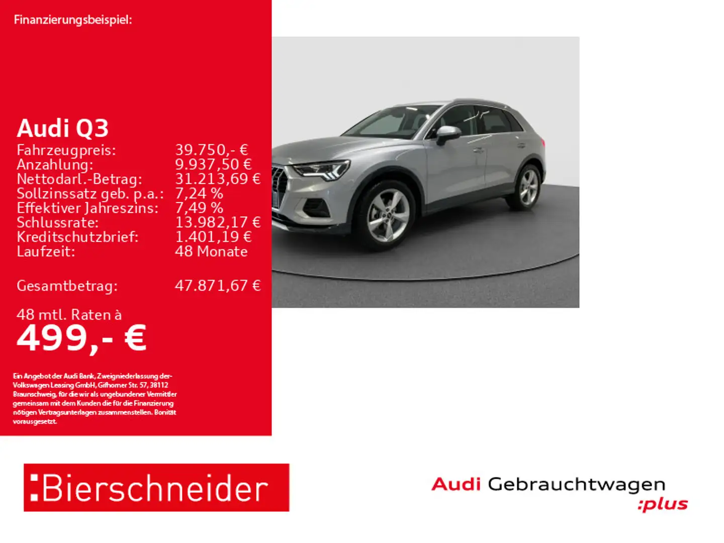 Audi Q3 35 TFSI advanced AHK LED ACC NAVI SHZ Silber - 1