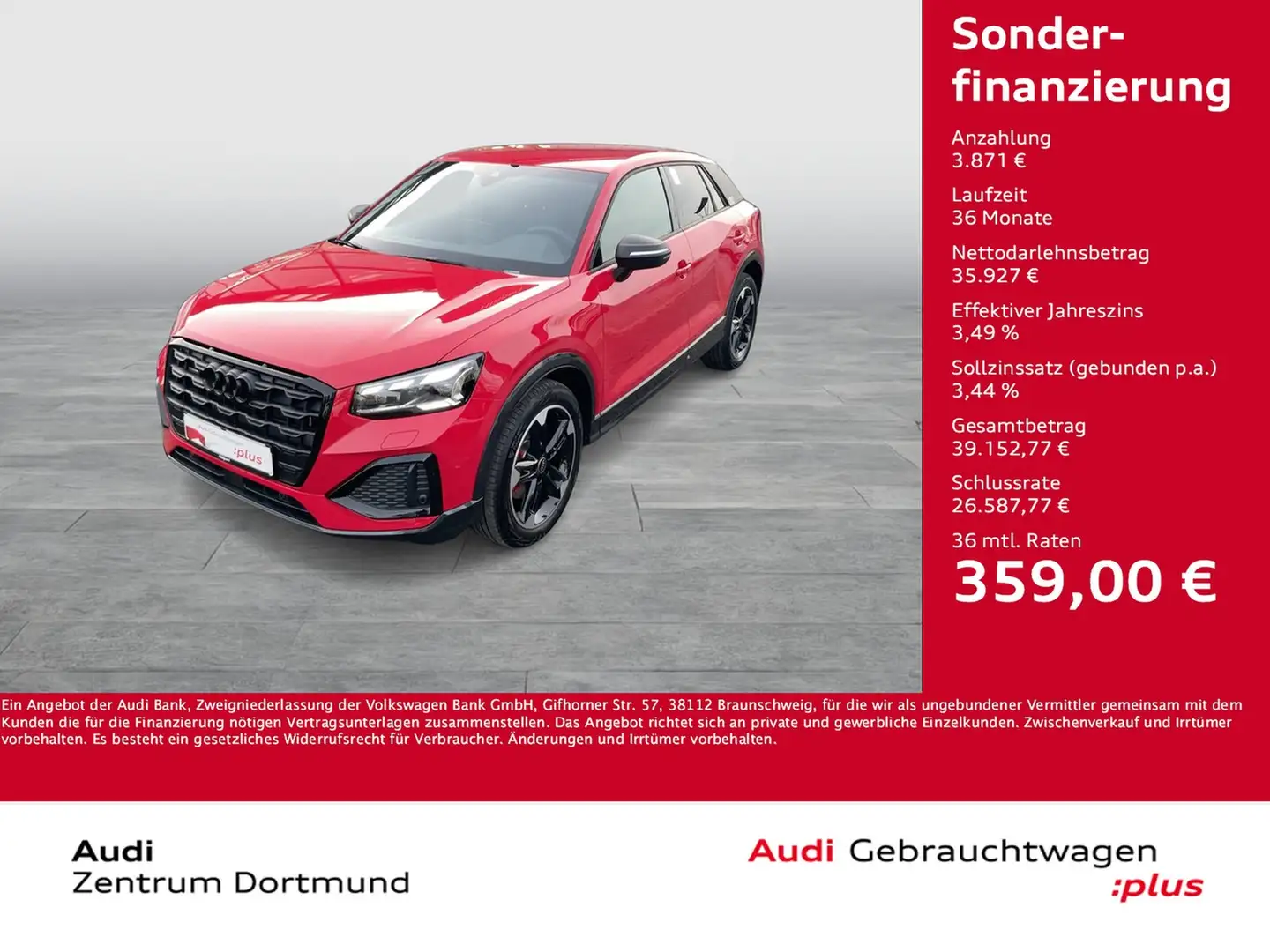 Audi Q2 35 quattro S LINE AHK CAM ACC LM18 E-KLAPPE Rot - 1