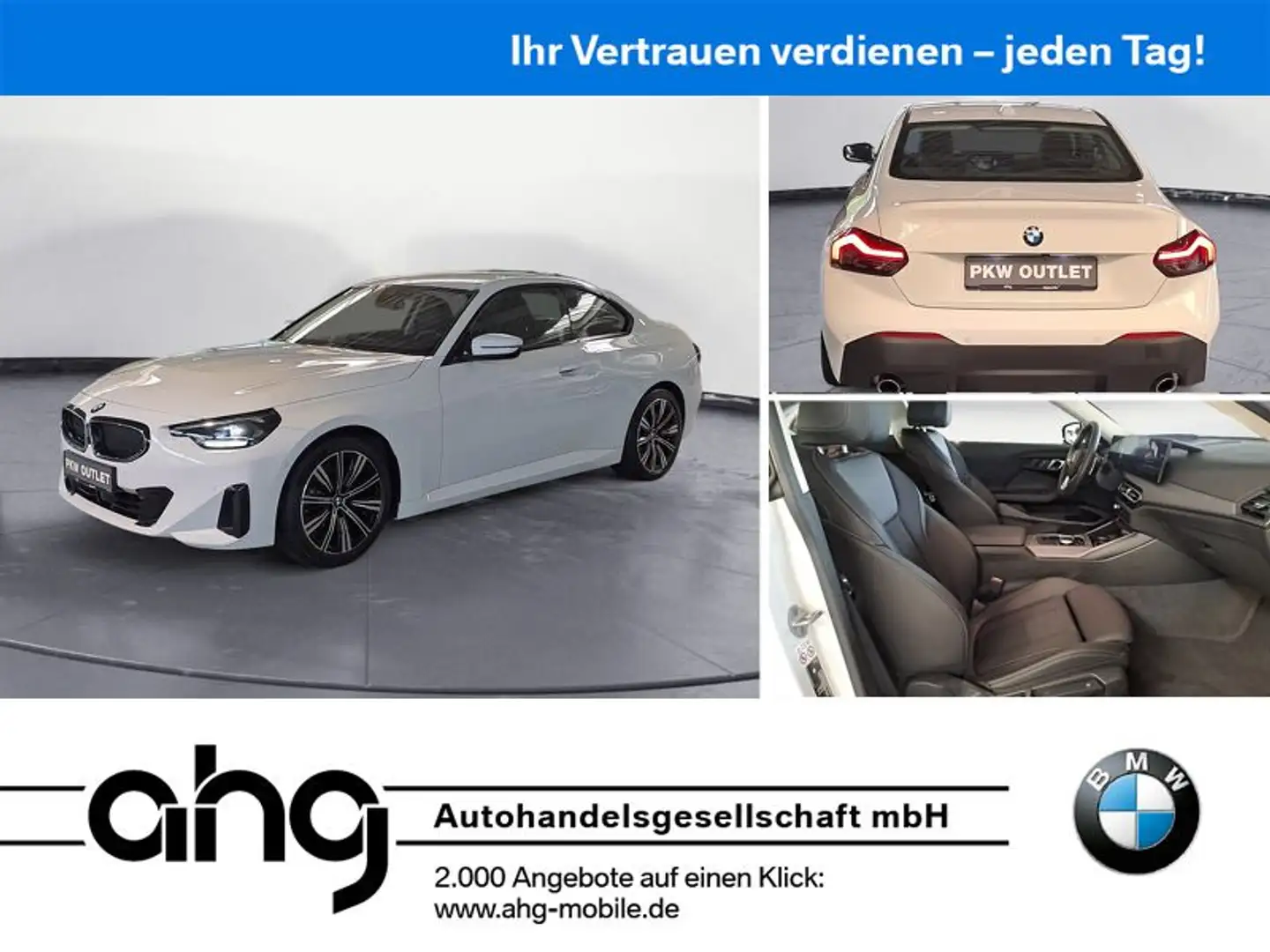 BMW 218 i Coupe Harman Kardon Sitzheizung Navi Kamera Weiß - 1