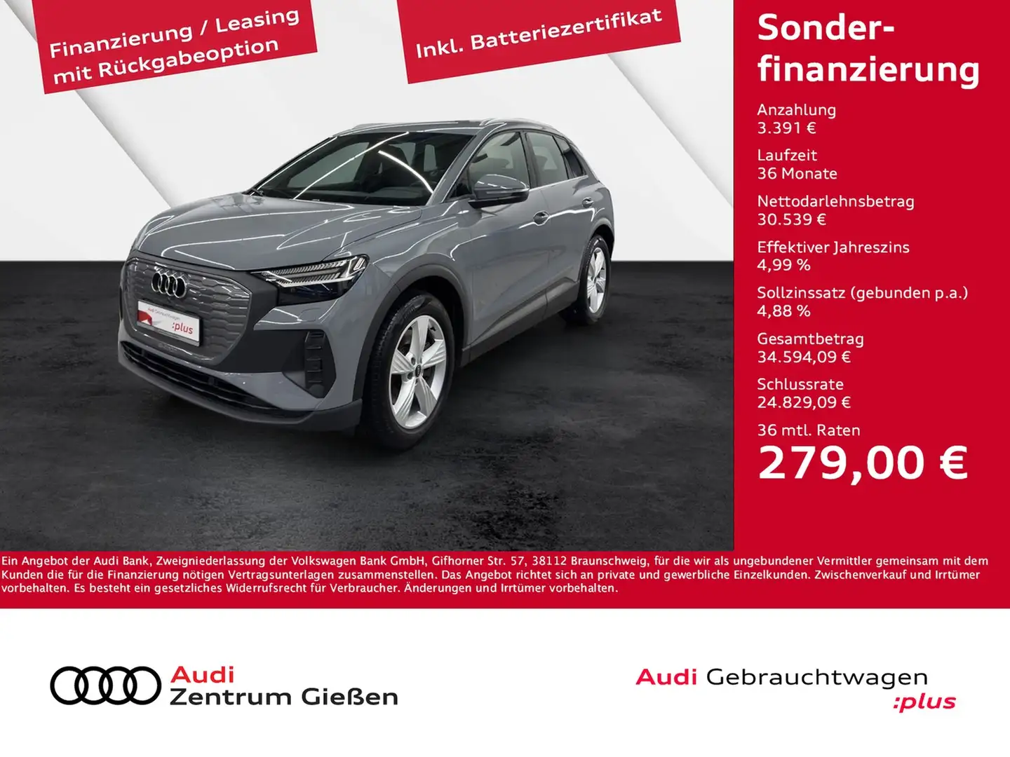 Audi Q4 e-tron 45 quattro Assistenz-Paket AHK Matrix Navi Grau - 1