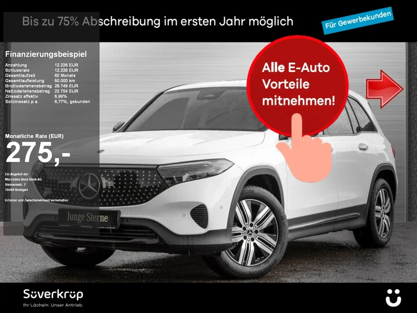 Mercedes-Benz EQB 300 4M , NIGHT SPUR 360 DISTR PDC SHZ Weiß - 1