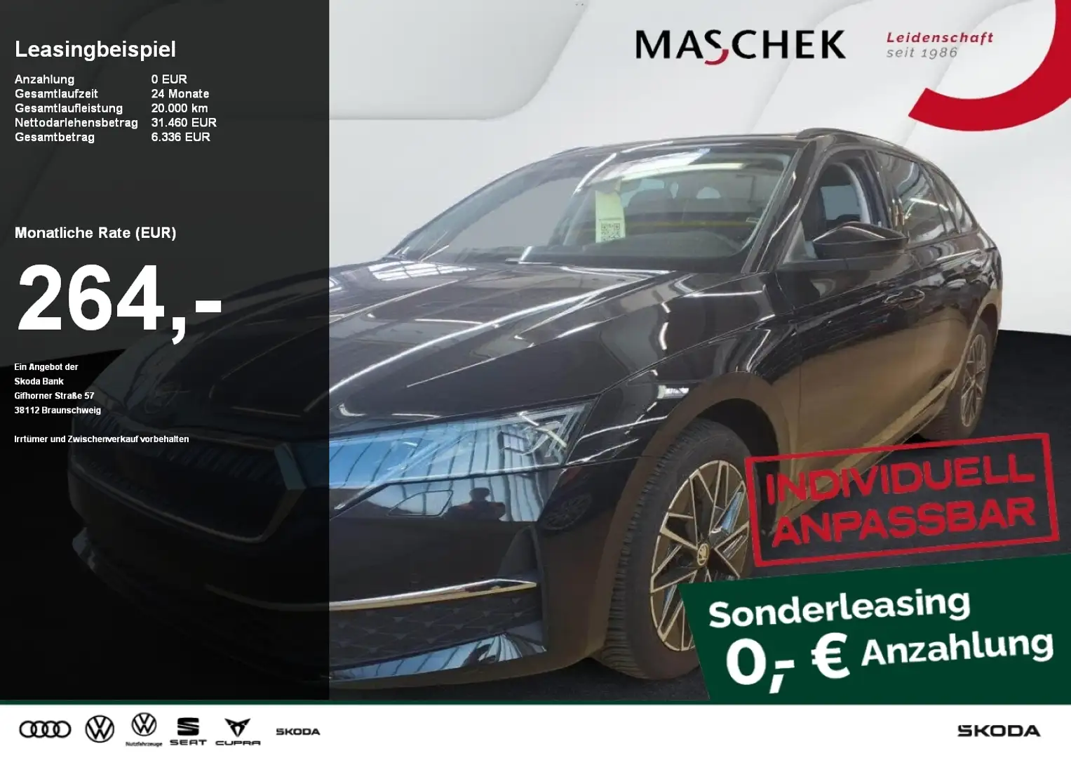 Skoda Octavia Selection 2.0 TDI DSG Matrix HUD 360°VIEW Navi Schwarz - 1