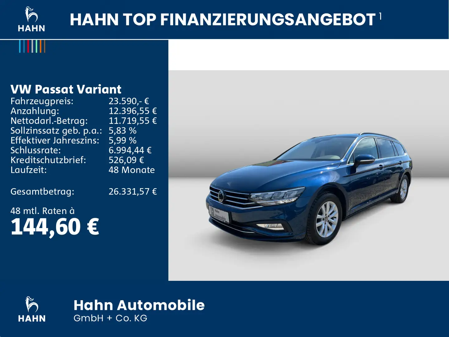 Volkswagen Passat Variant 2.0TDI DSG Business LED AHK CAM Blau - 2