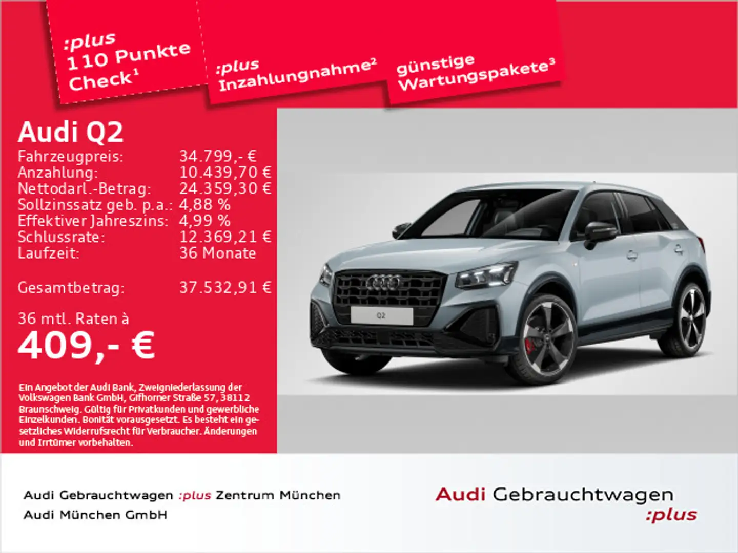 Audi Q2 35 TFSI S tronic 2x S line AHK/Navi+/Matrix Grau - 1