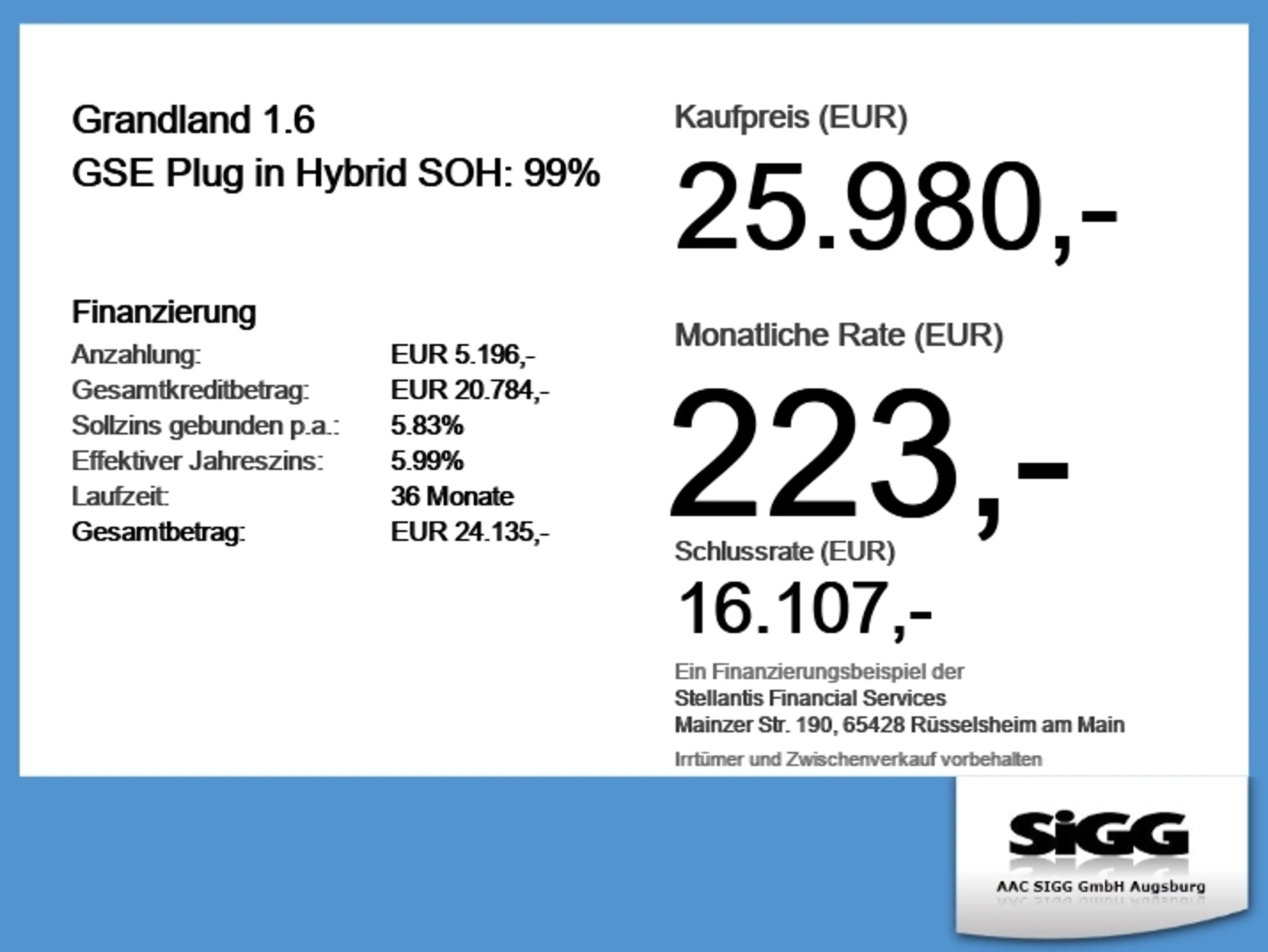 Opel Grandland 1.6 GSE Plug in Hybrid SOH: 99% Navi — photo 6
